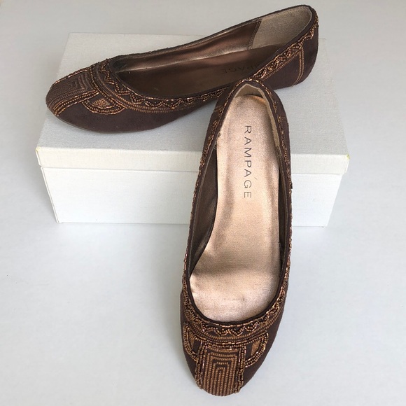 Rampage Shoes - Rampage Embellished Faux Suede Flats